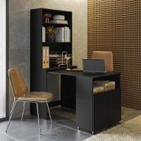 Armário Escrivaninha 2 Portas Com Mesa Retrátil Duo Preto - 9