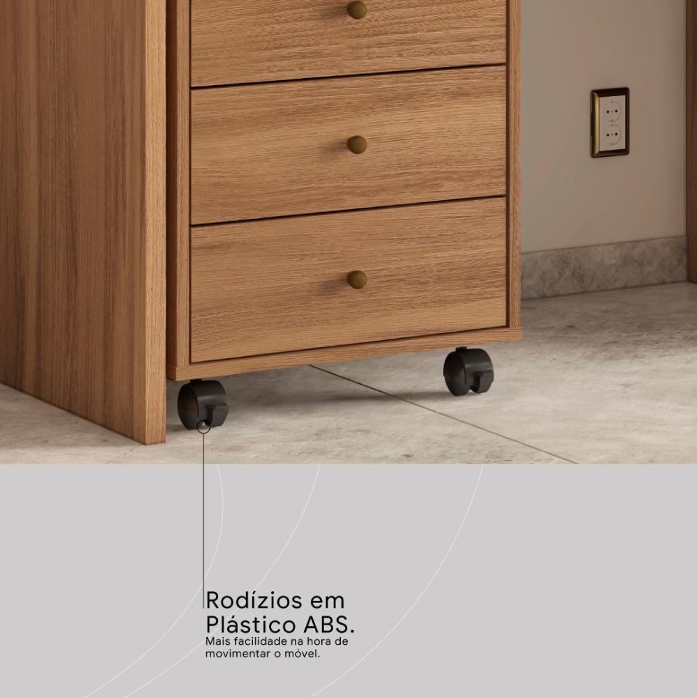 Gaveteiro 4 Gavetas Com Rodizios Office Presence Amêndola Touch - 5
