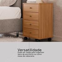 Gaveteiro 4 Gavetas Com Rodizios Office Presence Amêndola Touch - 6
