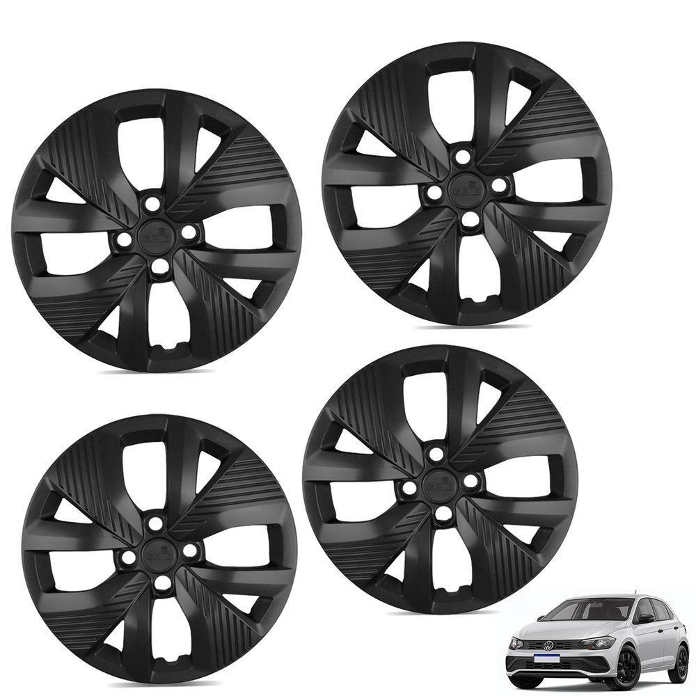 Jogo De Calota Polo Track 2021 A 2025 Aro 15 Cubo Padrão Preto Fosco - 1