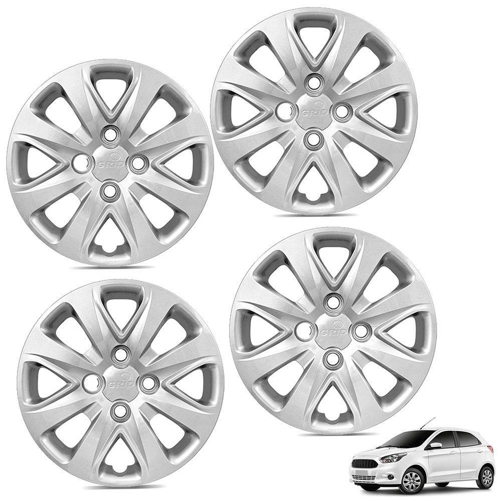 Jogo De Calota Ka 2015 A 2020 Aro 14 Cubo Baixo Prata - 1