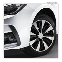 Jogo De Calota Gol Voyage G5 G6 2013 Aro 14 Cubo Baixo Preto E Prata - 2