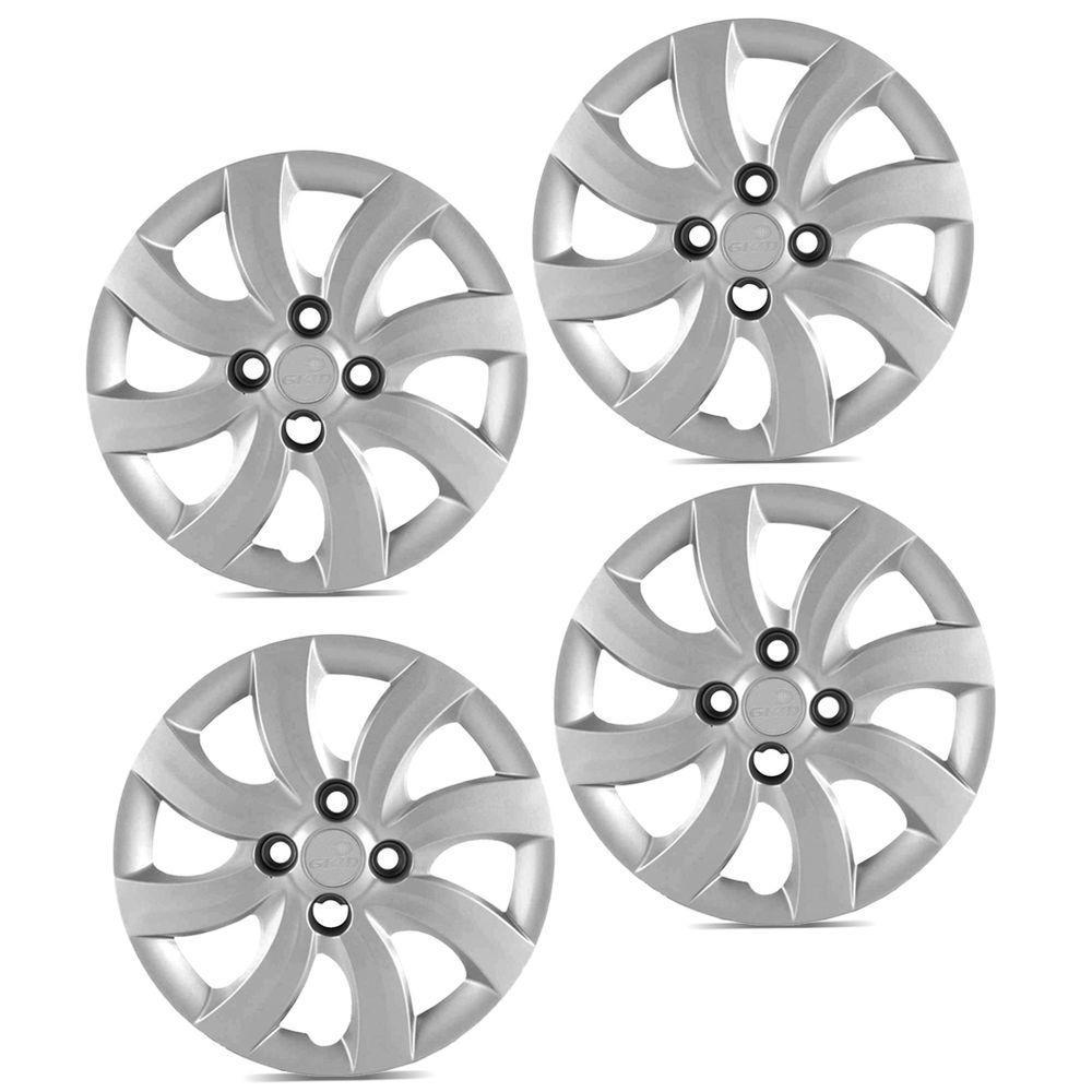 Jogo De Calota Palio Attractive 2012 2013 Aro 14 Cubo Baixo Prata - 3