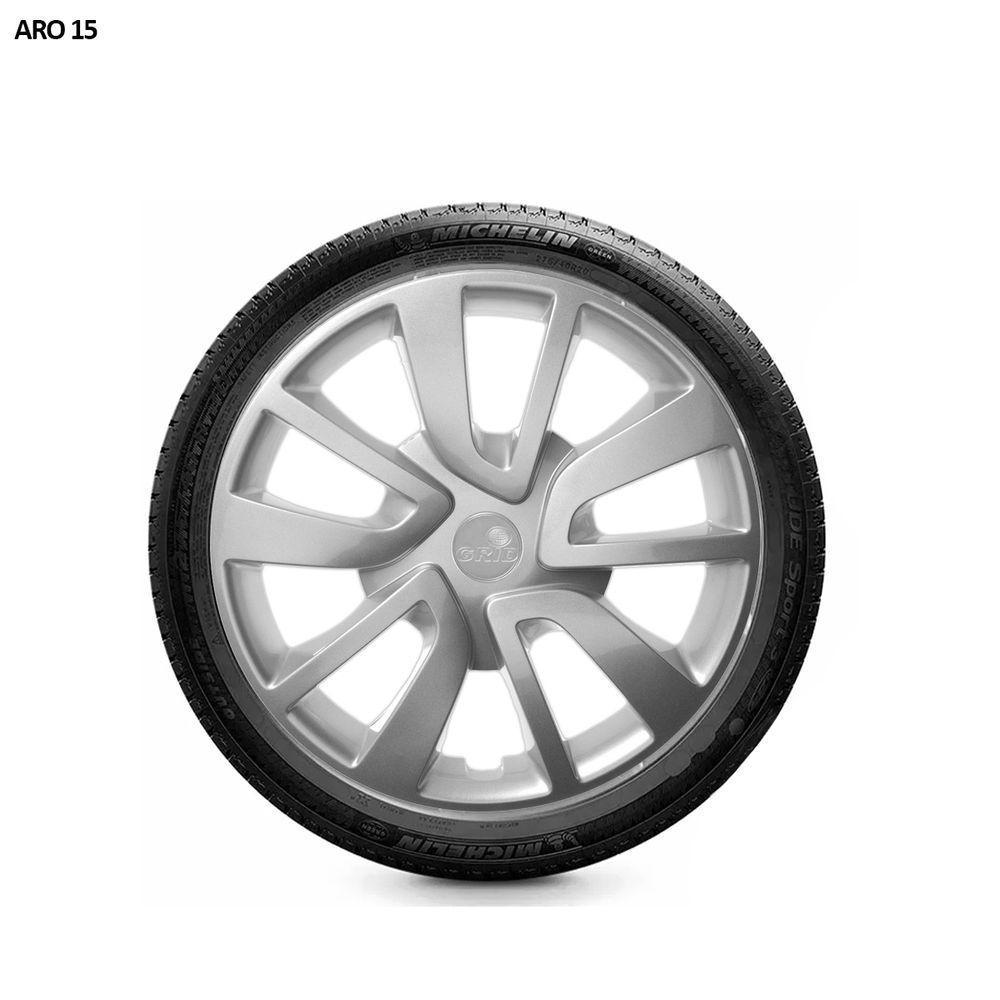 Jogo De Calota Sandero Logan 2014 A 2020 Aro 15 Pressão Prata - 6