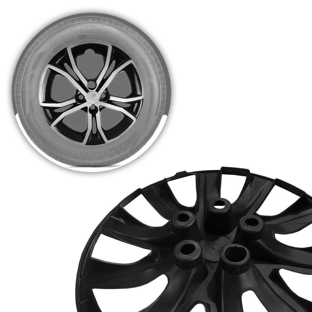 Jogo De Calota Argo 2023 Aro 15 Cubo Padrão Preto E Prata - 4