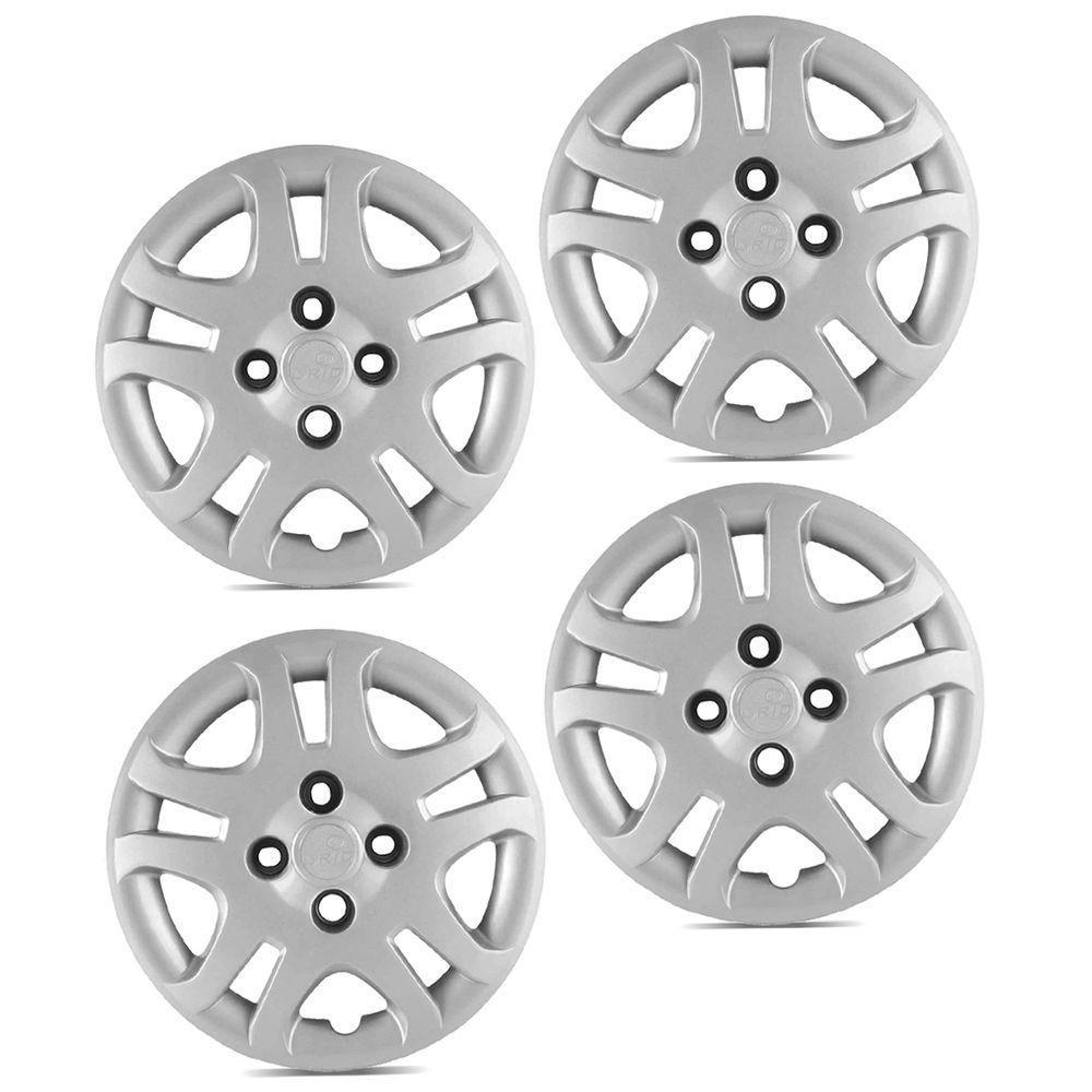 Jogo De Calota Fiesta 2011 A 2013 Aro 14 Cubo Baixo Prata - 3