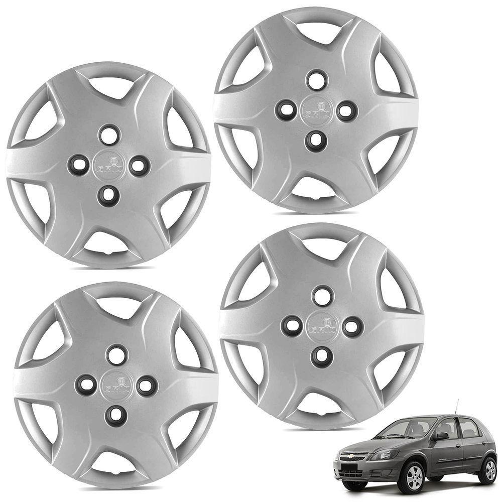 Jogo De Calota Celta 2012 A 2015 Aro 13 Cubo Baixo Prata - 1