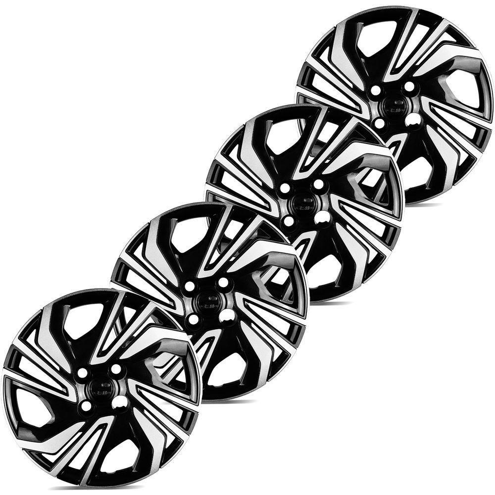 Jogo De Calota Onix 2023 2024 Aro 15 Cubo Padrão Preto E Prata - 4