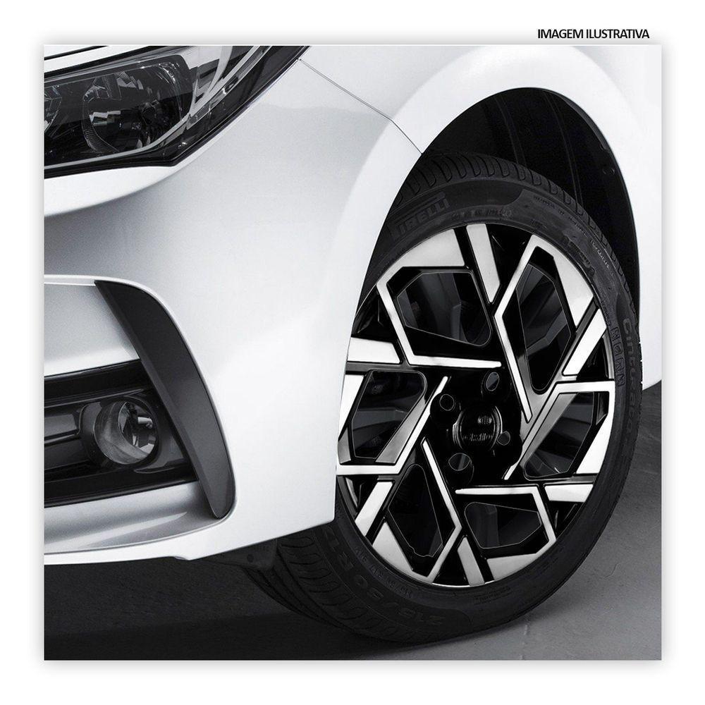 Jogo De Calota Hb20 2024 Aro 14 Cubo Baixo Preto E Prata - 2