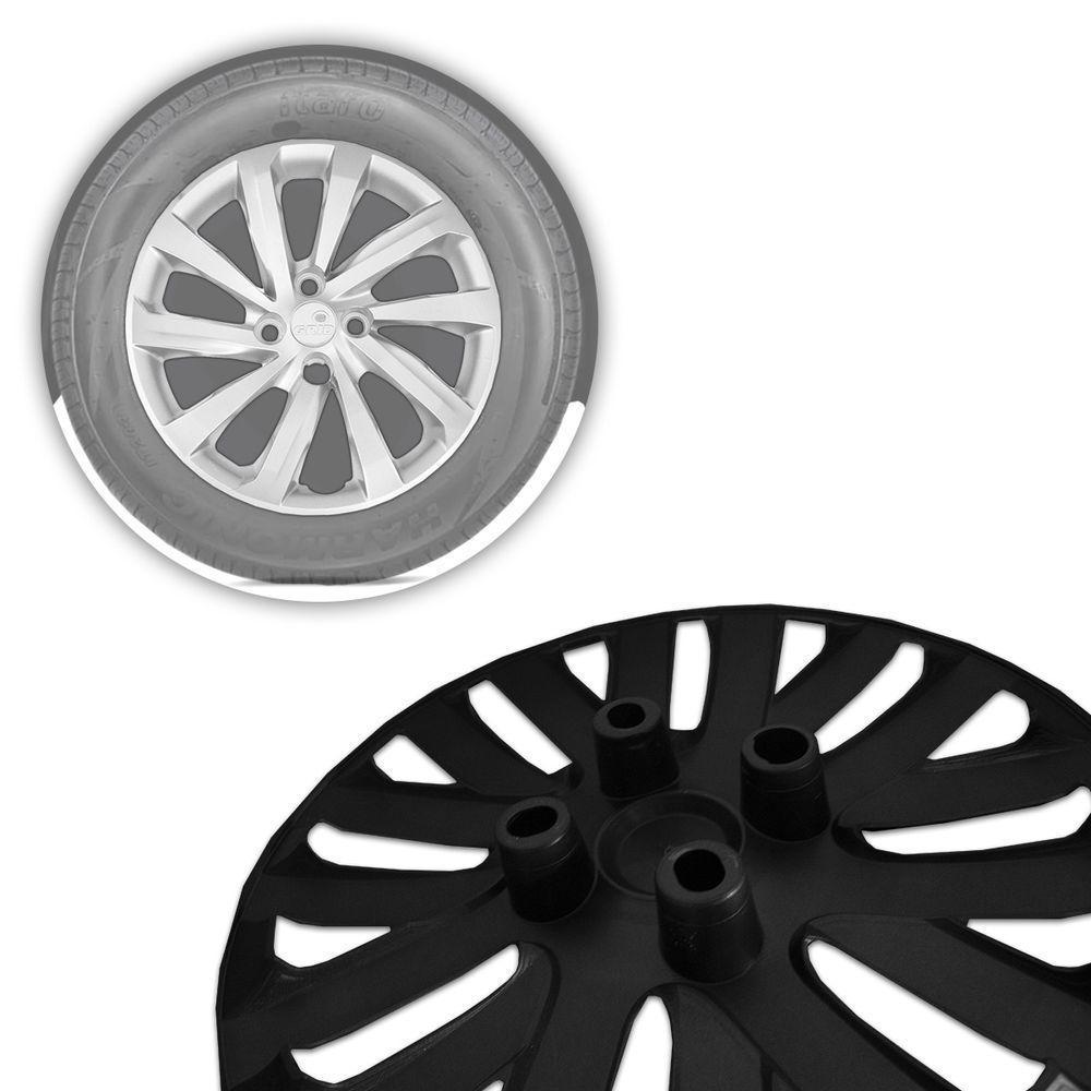 Jogo De Calota Strada 2021 Aro 14 Cubo Alto Prata - 4