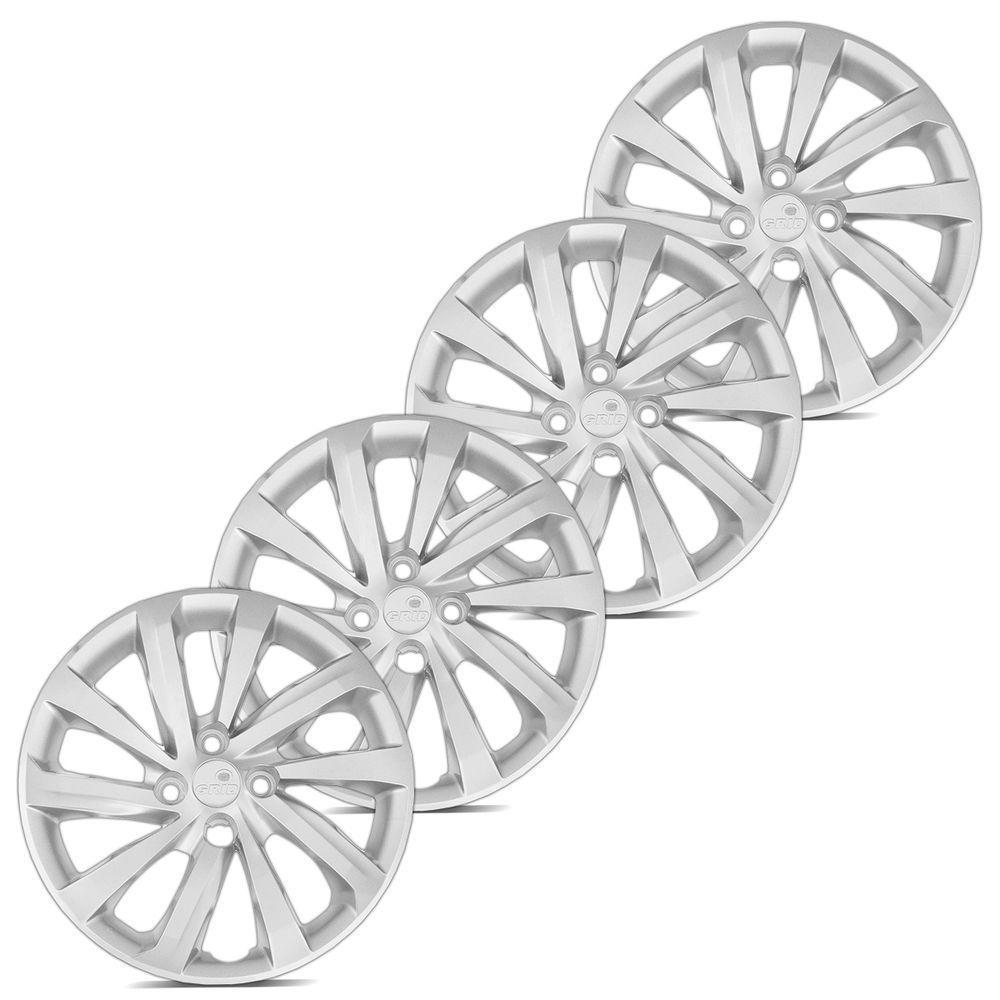 Jogo De Calota Strada 2021 Aro 14 Cubo Alto Prata - 5