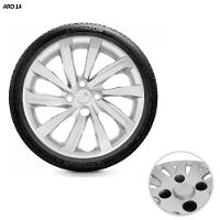 Jogo De Calota Strada 2021 Aro 14 Cubo Alto Prata - 6