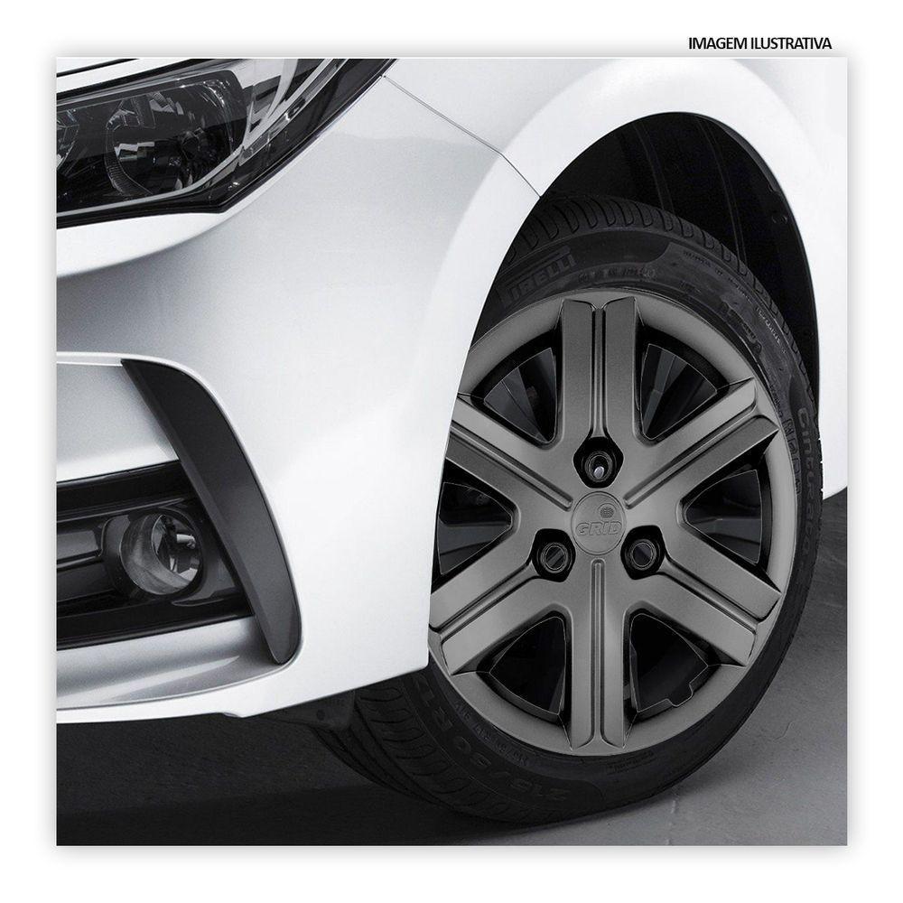 Jogo De Calota Kwid Zen 2021 A 2023 Aro 14 Cubo Padrão Grafite - 2