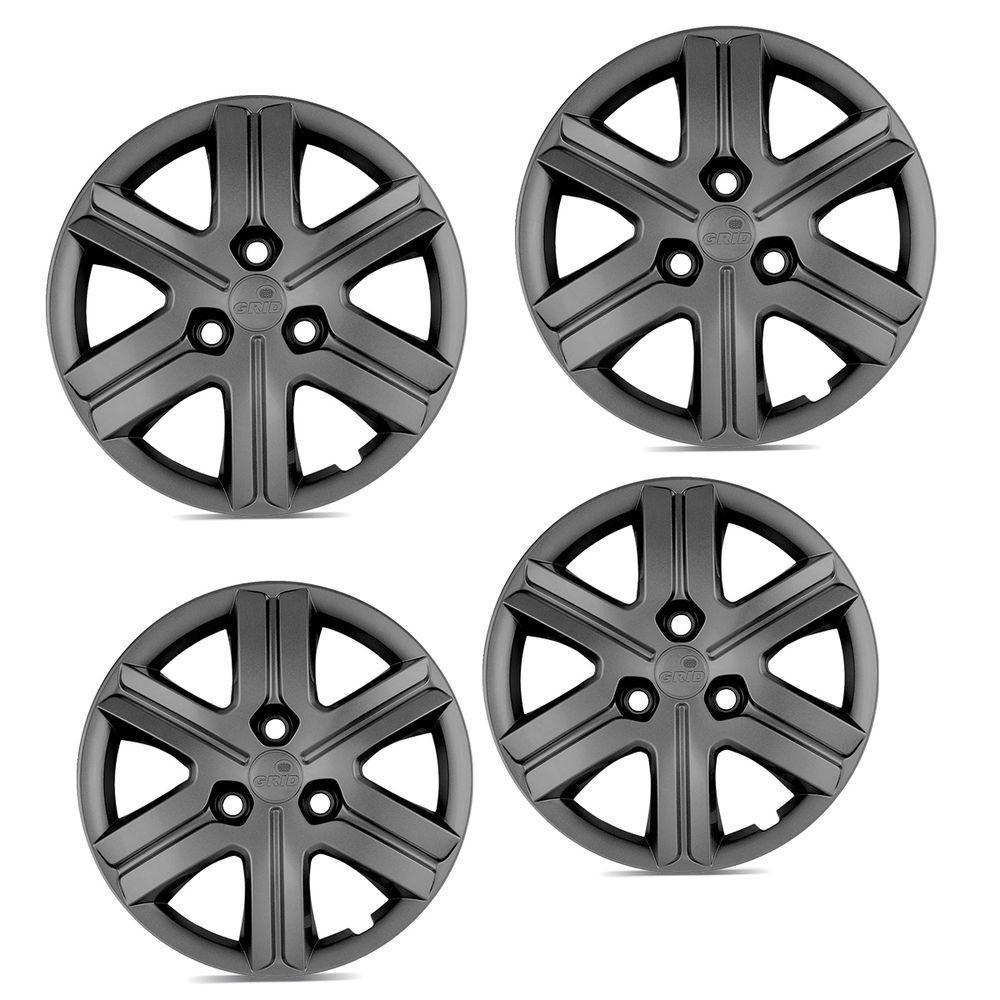 Jogo De Calota Kwid Zen 2021 A 2023 Aro 14 Cubo Padrão Grafite - 3