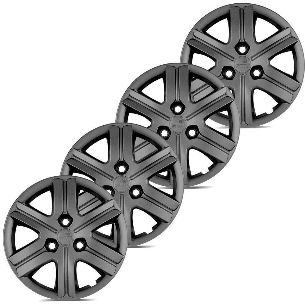 Jogo De Calota Kwid Zen 2021 A 2023 Aro 14 Cubo Padrão Grafite - 5