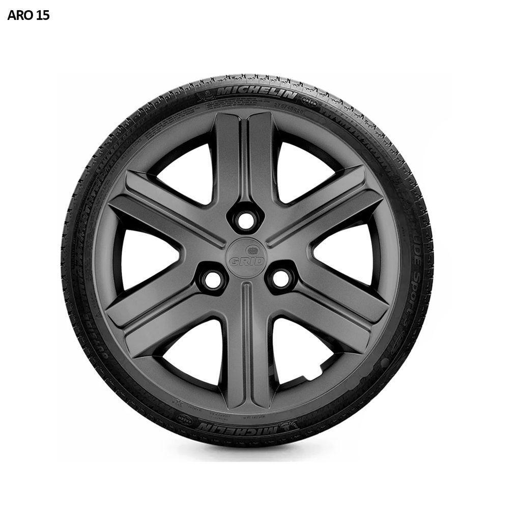 Jogo De Calota Kwid Zen 2021 A 2023 Aro 14 Cubo Padrão Grafite - 6