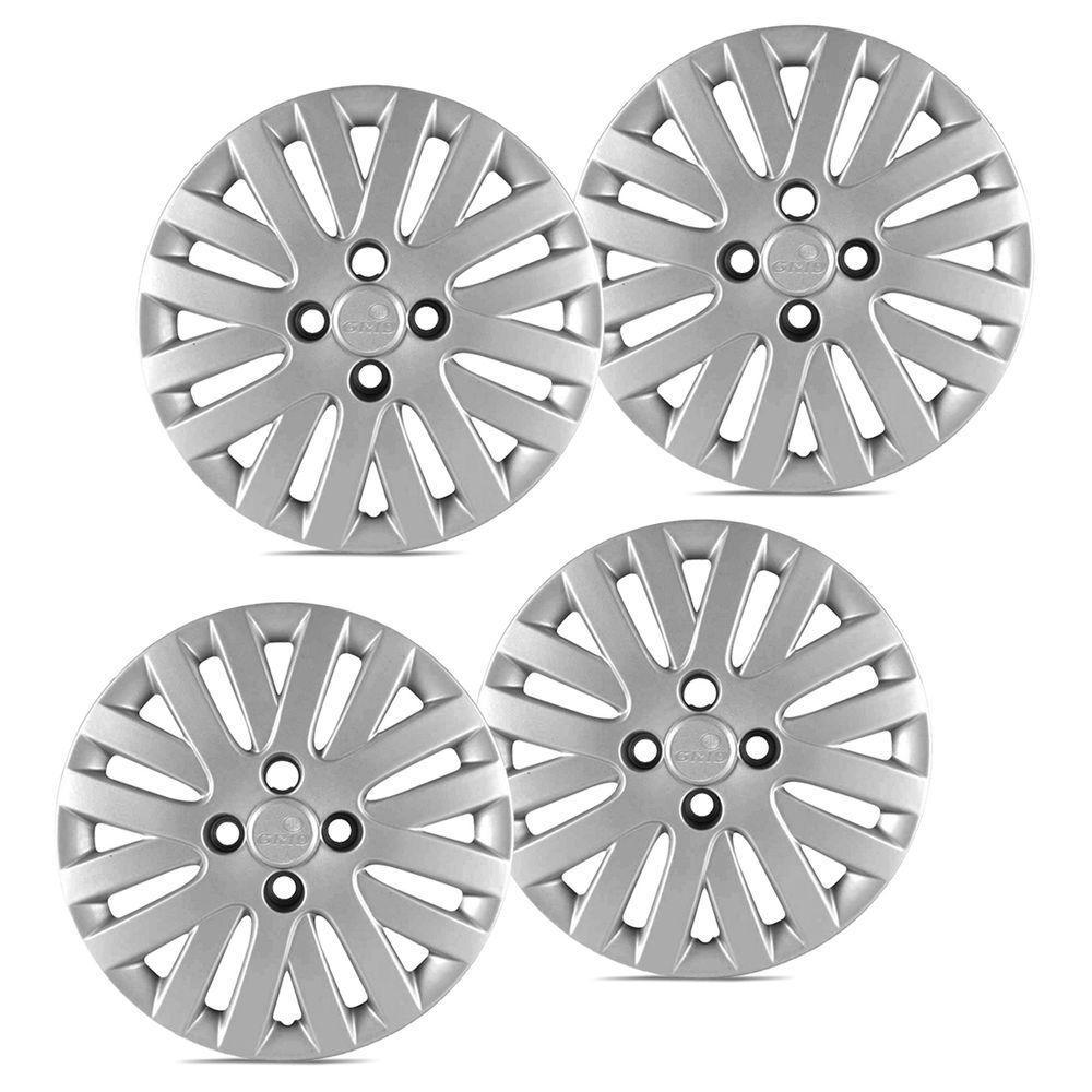 Jogo De Calota Gol Voyage Saveiro G5 2009 A 2011 Aro 14 Cubo Alto Prata - 2