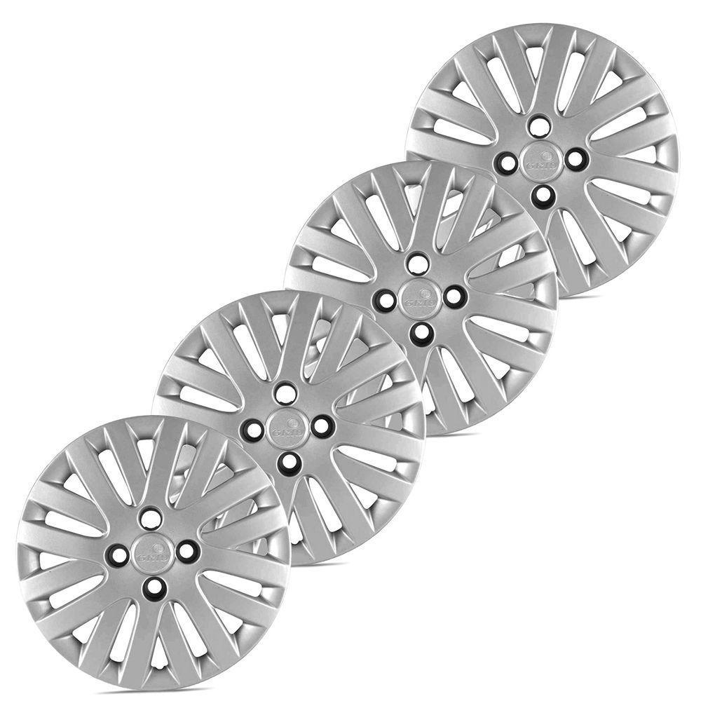 Jogo De Calota Gol Voyage Saveiro G5 2009 A 2011 Aro 14 Cubo Alto Prata - 4