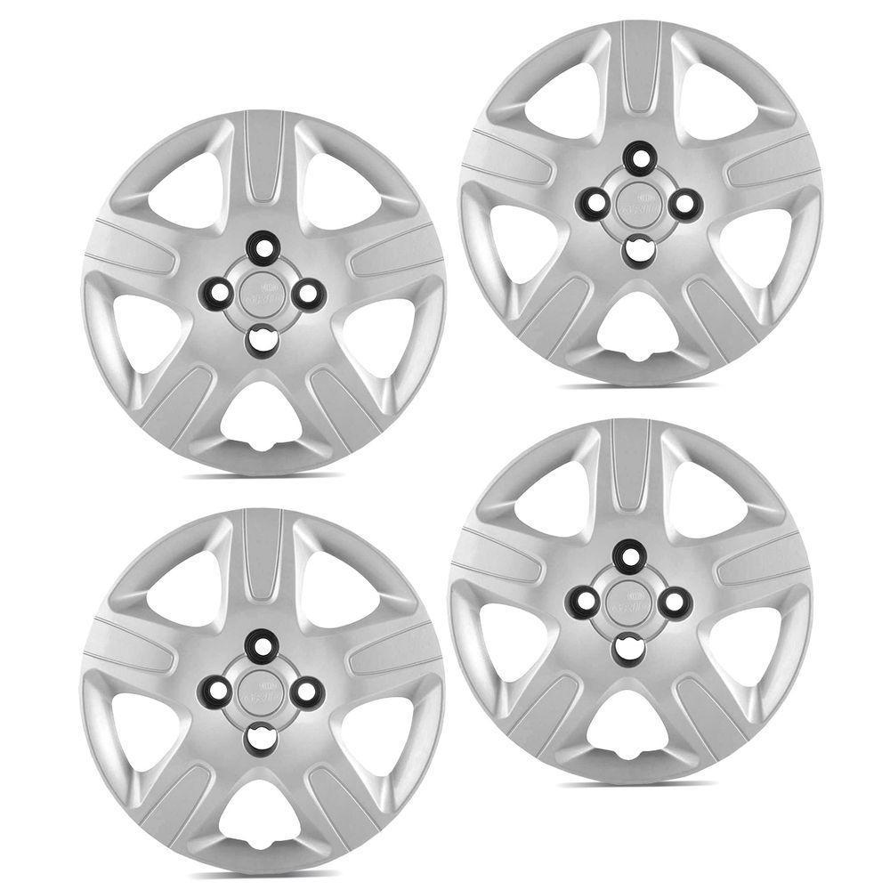 Jogo De Calota Strada 2013 A 2020 Aro 14 Cubo Alto Prata - 2