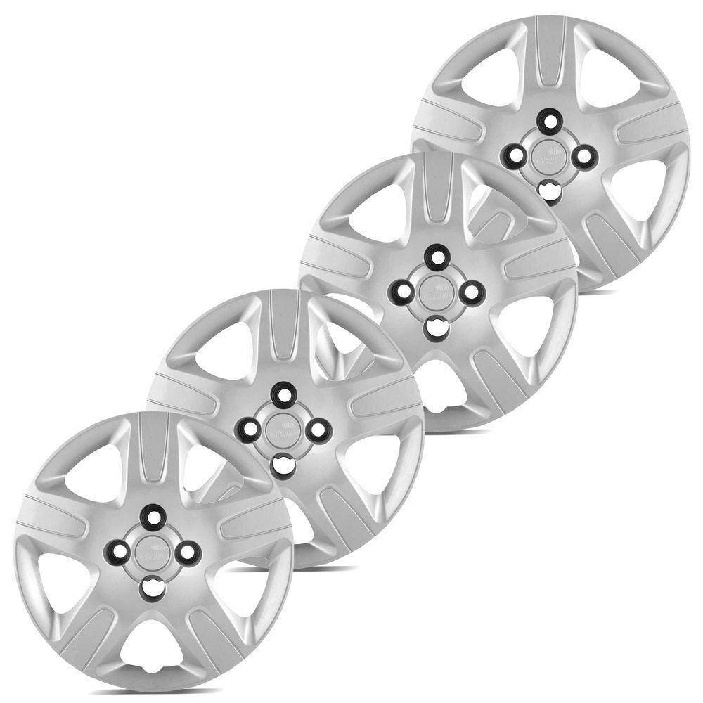 Jogo De Calota Strada 2013 A 2020 Aro 14 Cubo Alto Prata - 4