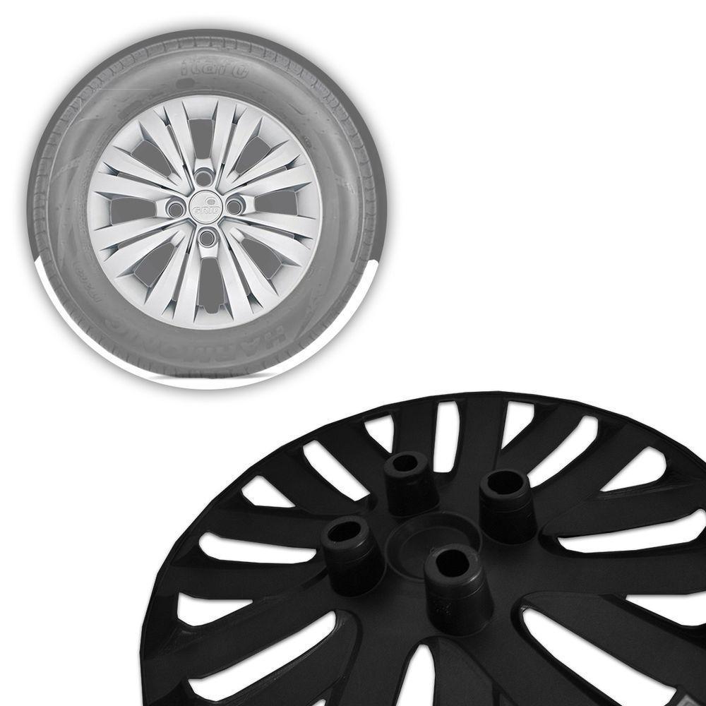 Jogo De Calota Gol Voyage G7 2017 2018 Aro 14 Cubo Alto Prata - 4