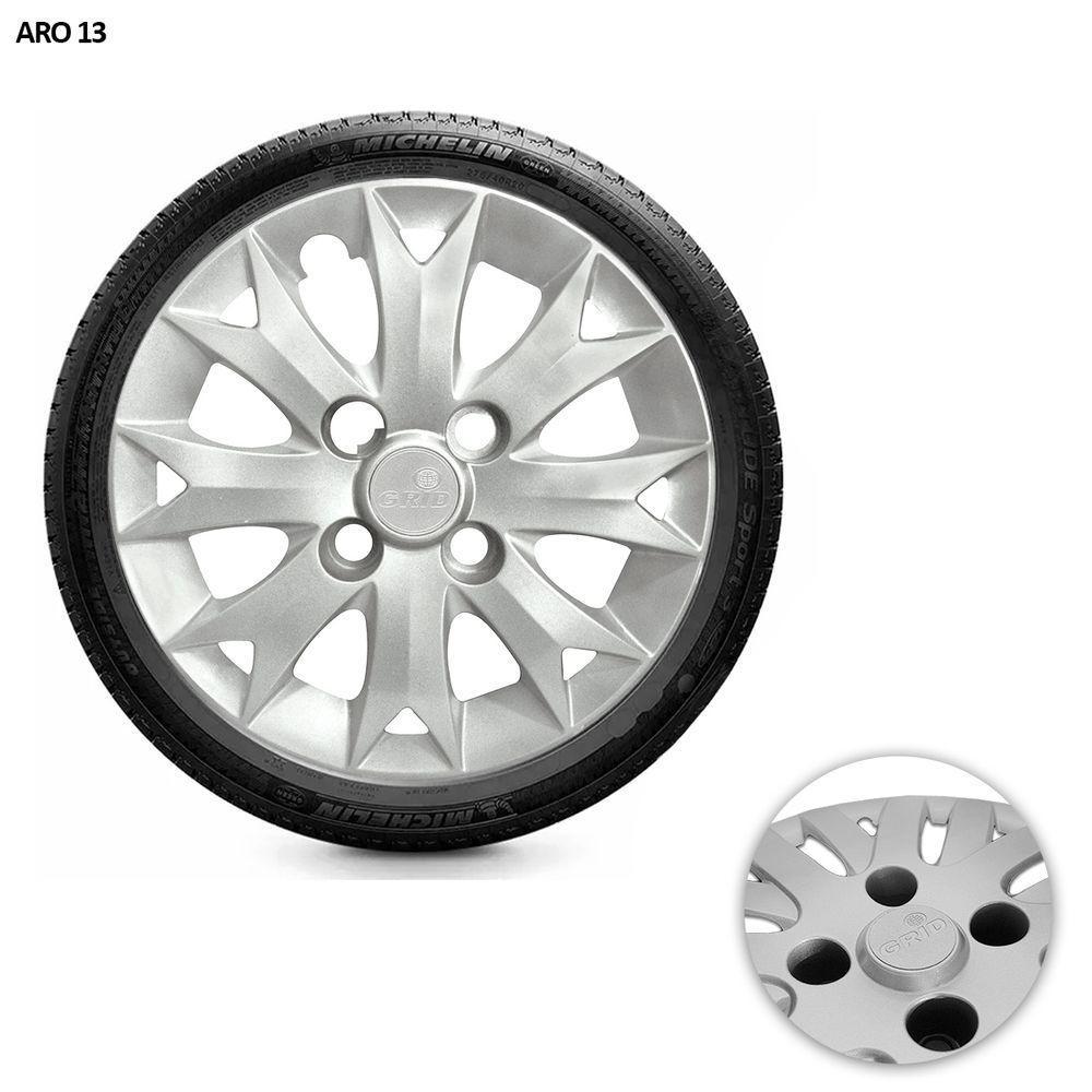 Jogo De Calota Palio Fire 2014 Aro 13 Cubo Baixo Prata - 6