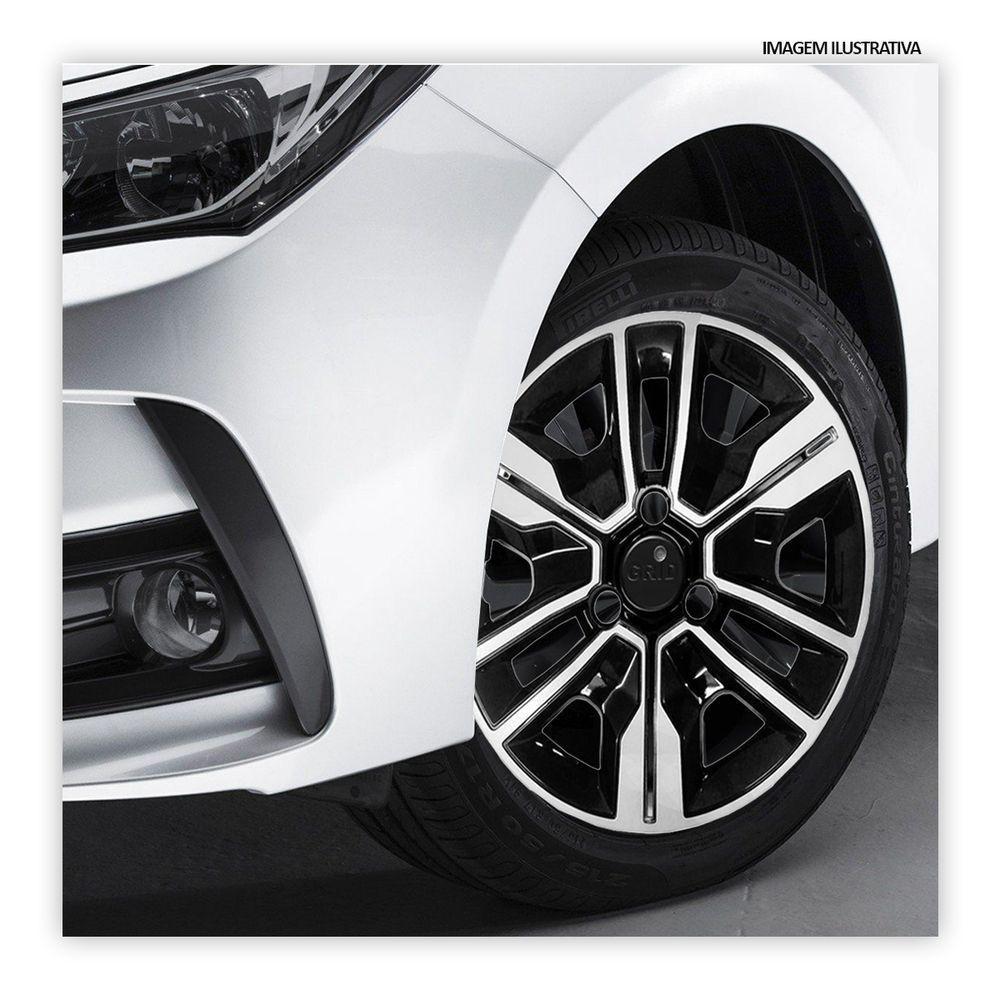 Jogo De Calota Kwid Outsider 2023 Aro 14 Pressão Preto E Prata - 2