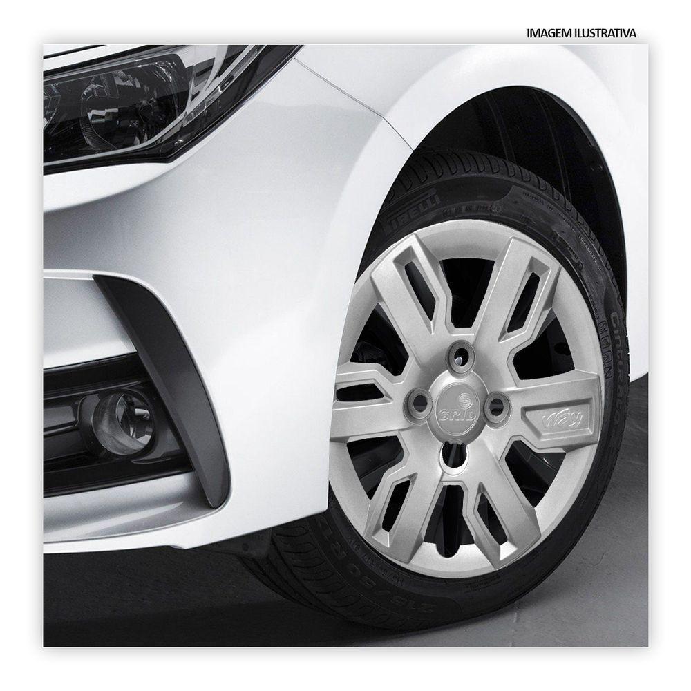 Jogo De Calota Uno Way 2013 A 2015 Aro 13 Cubo Baixo Prata - 2