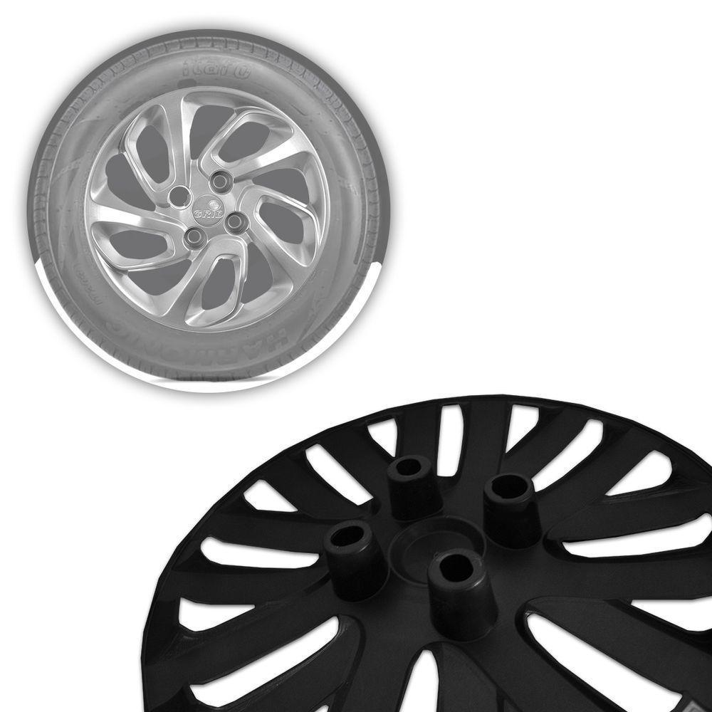 Jogo De Calota Uno Attractive 2015 2016 Aro 14 Cubo Baixo Prata - 4