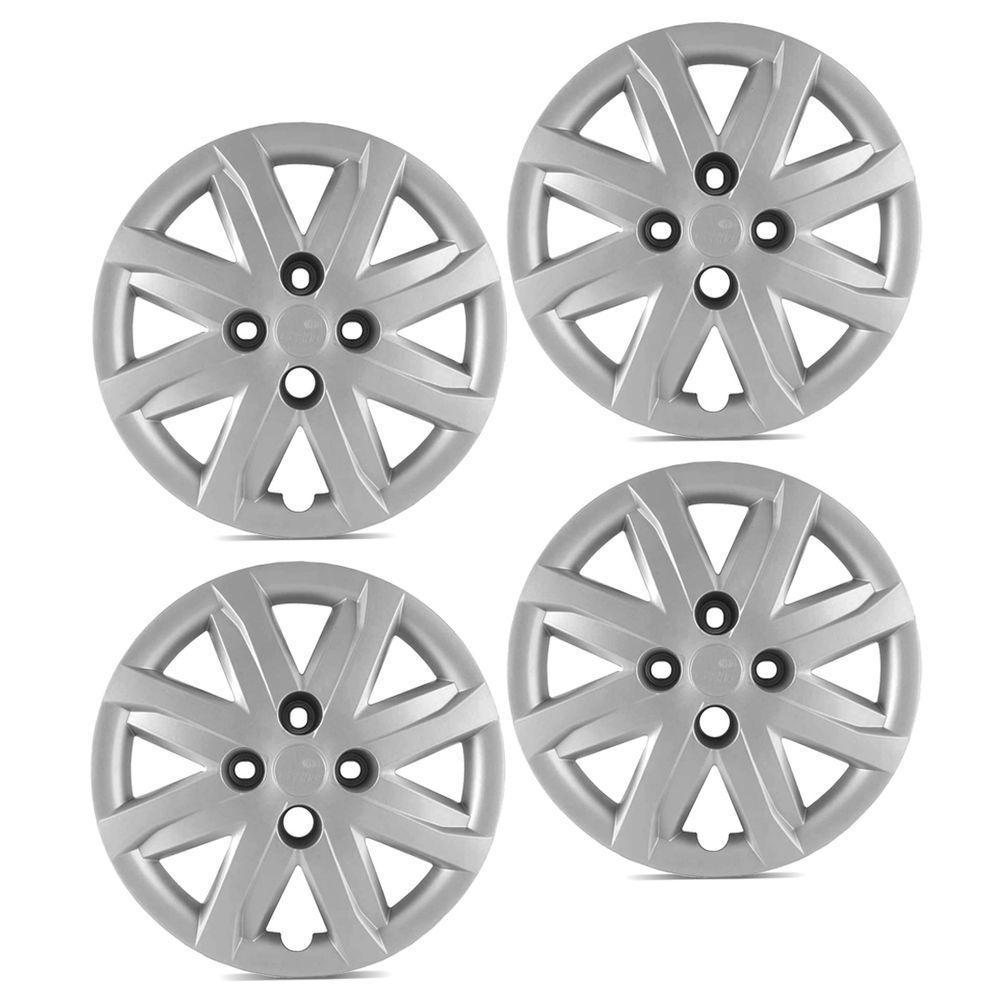 Jogo De Calota Gol Voyage Saveiro G5 2012 2013 Aro 14 Cubo Alto Prata - 2