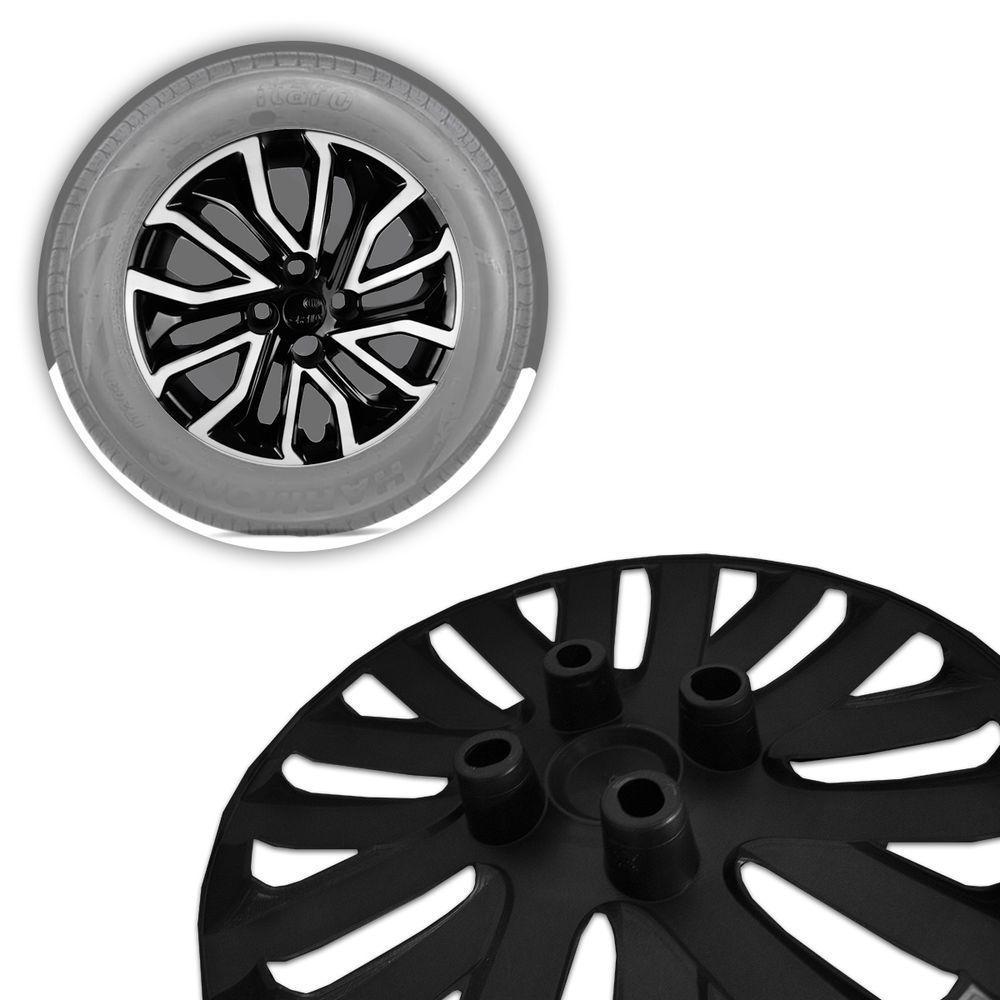 Jogo De Calota Argo Cronos 2022 Aro 14 Cubo Baixo Preto E Prata - 4