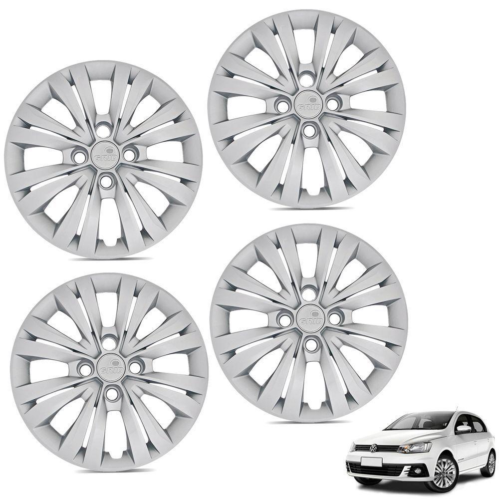 Jogo De Calota Gol Voyage G7 2017 2018 Aro 15 Cubo Padrão Prata - 1