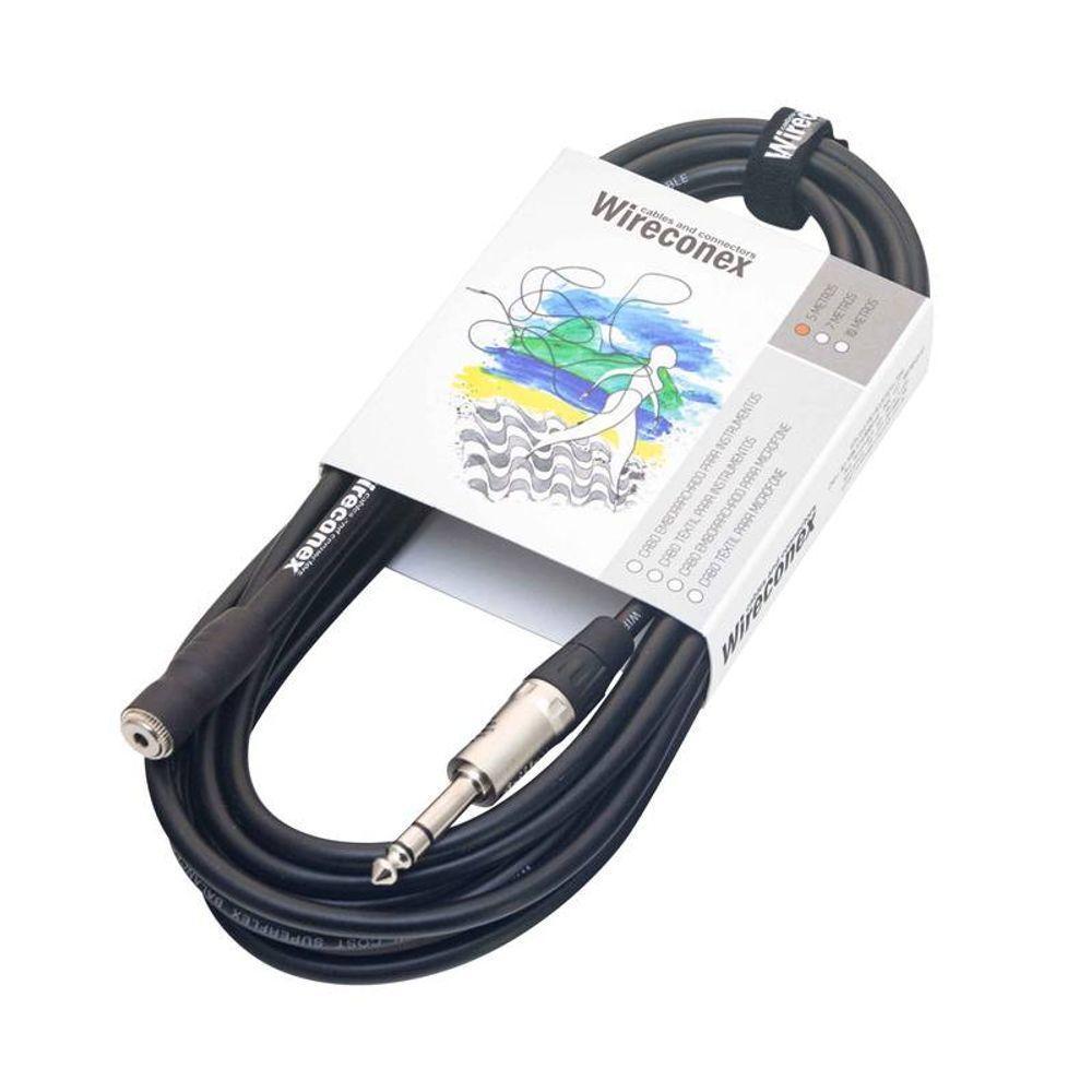 Cabo Extensão Fone De Ouvido Phc05 P10 1/4 Trs X P2 3,5 Wireconex - 1
