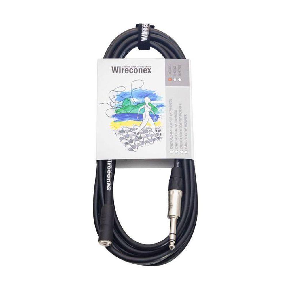Cabo Extensão Fone De Ouvido Phc05 P10 1/4 Trs X P2 3,5 Wireconex - 3