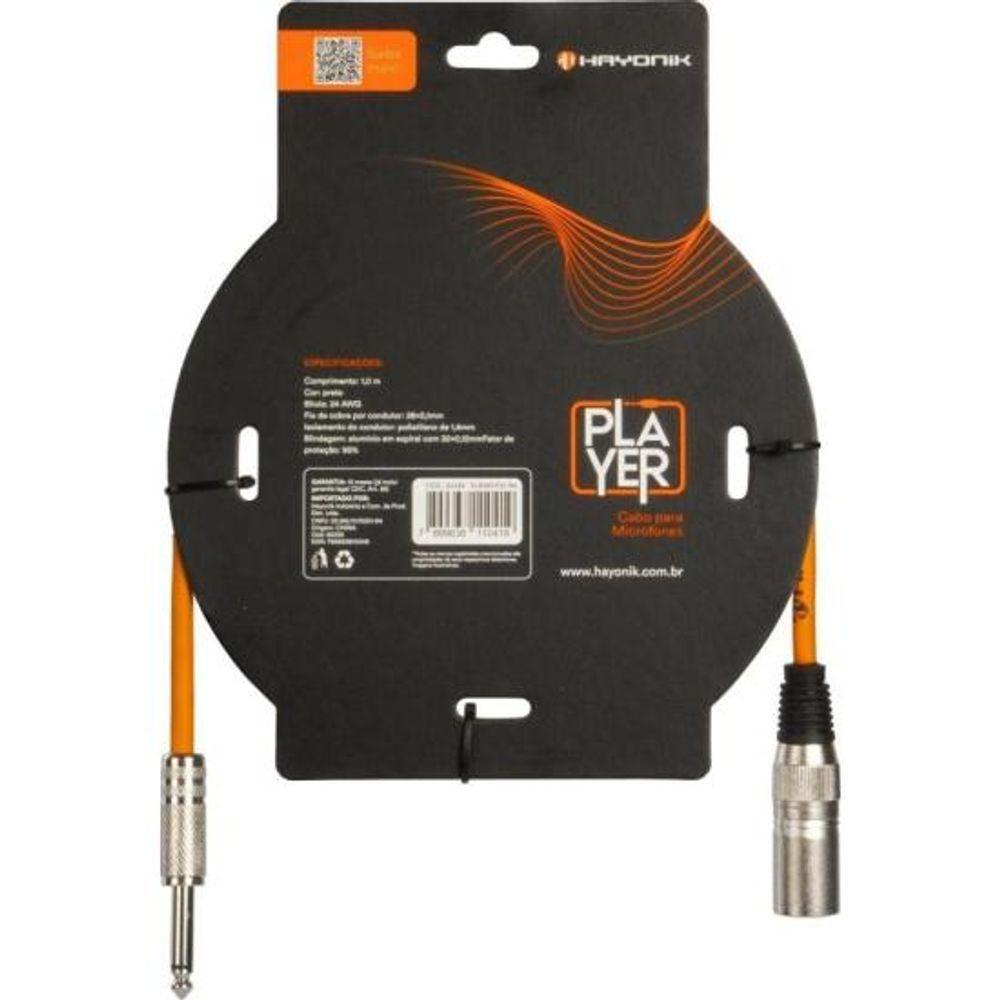 Cabo Para Microfone Player Xlr(m) X P10(m) 1m Preto Hayonik - 3