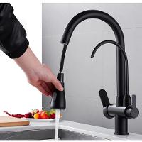 Torneira Monocomando Preta Gourmet 360 Luxo Quente Frio Regulavel Bancada Mesa Cuba Cozinha Extensivel - 9