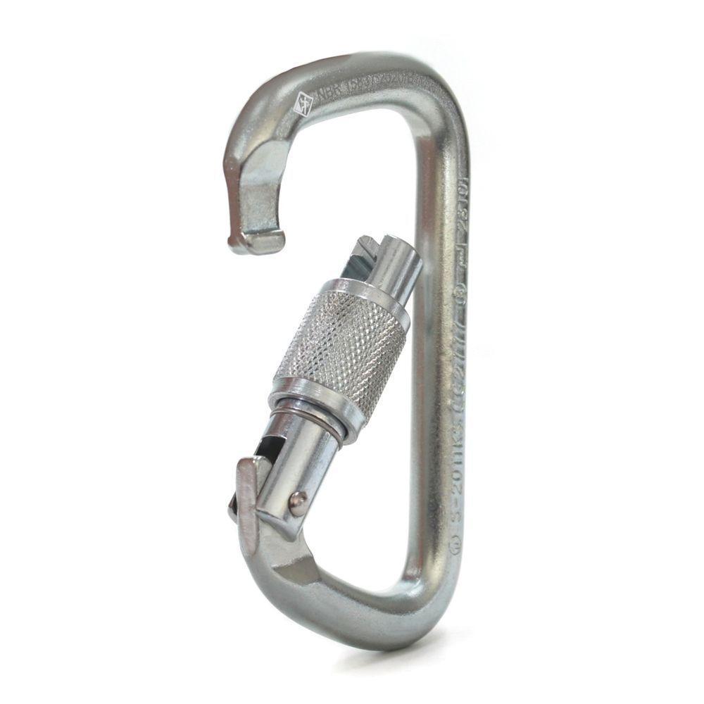 Mosquetão Aço 45kn Assimétrico D Rosca Keylock Ce En Uiaa Nbr Usclimb - 1