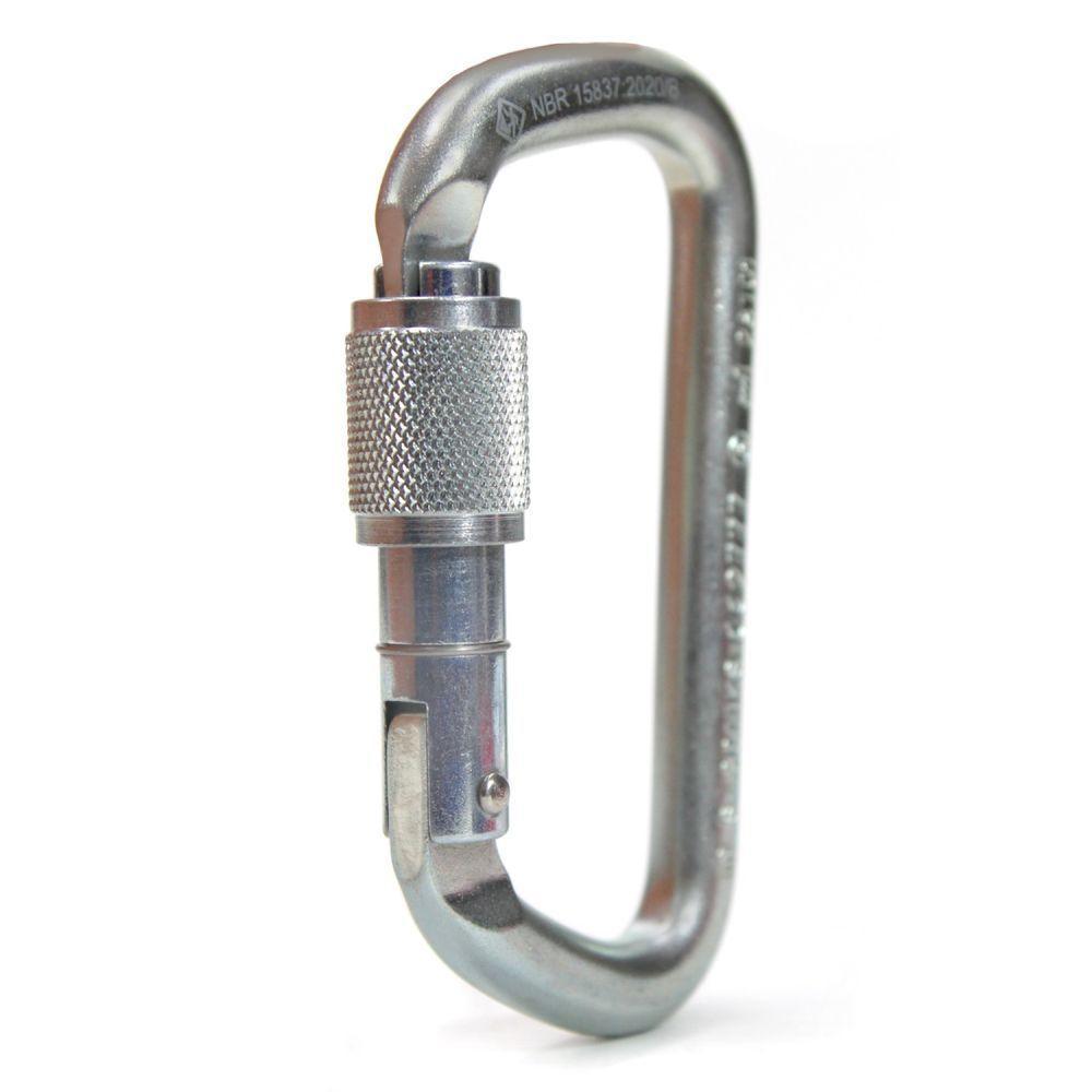 Mosquetão Aço 45kn Assimétrico D Rosca Keylock Ce En Uiaa Nbr Usclimb - 2
