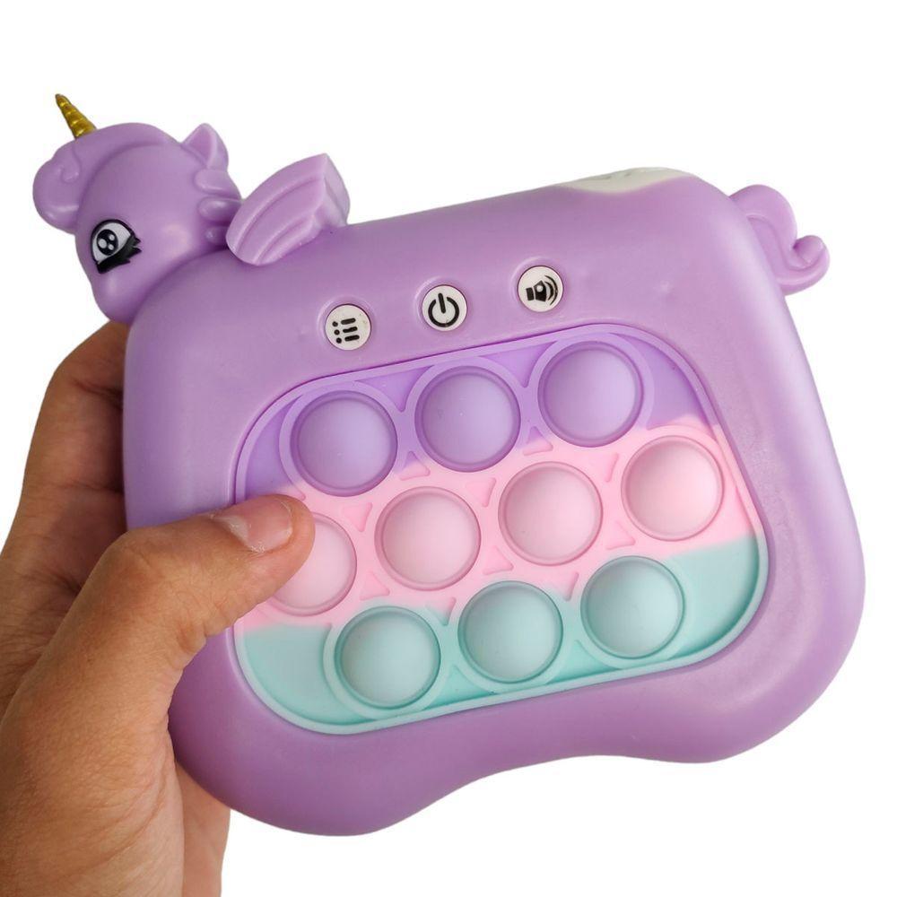 Pop It Interativo Mini Game Unicornio 4 Modos Som Luzes Fidget Sensorial Portatil Relaxante Anti Estresse Jogos Criança - 3