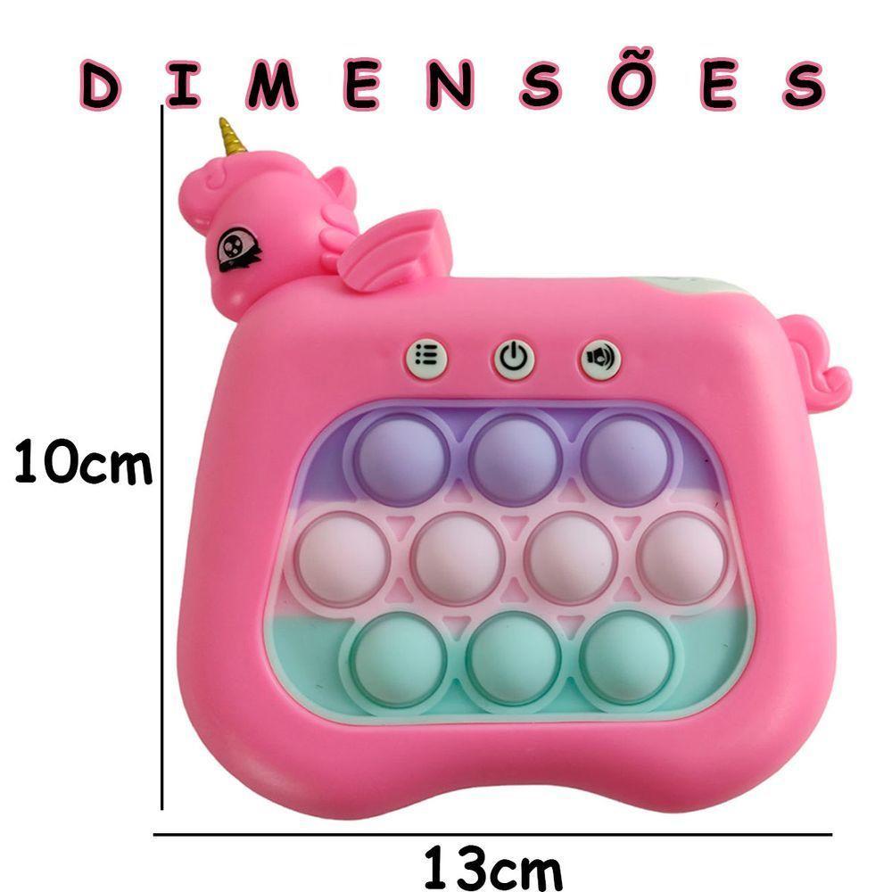 Pop It Interativo Mini Game Unicornio Som Luzes 4 Modos Anti Estresse Jogo Relaxante Criança Toys Portatil - 5
