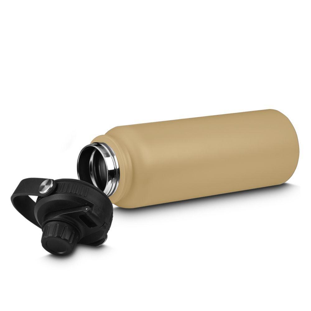 Garrafa Parede Dupla Com Alça 16 Horas Resistência Térmica Capacidade 1,1 Litro Em Aço Inox Laranja - 4