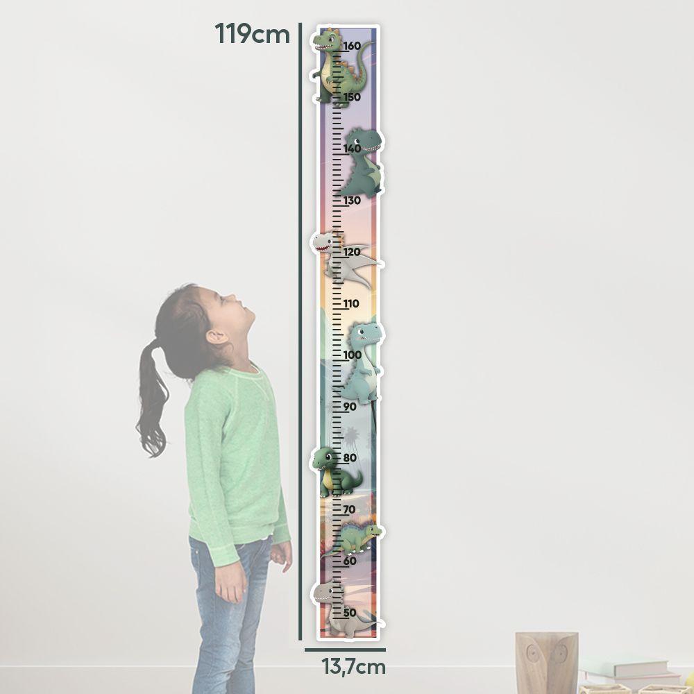 Adesivo Parede Régua Crescimento Dinossauro Dino Jurássico - 5