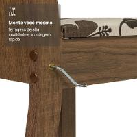 Conjunto Sala De Jantar Mesa Tampo De Vidro 4 Cadeiras Rustic/hibiscos Camélia Madesa - 3