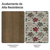 Conjunto Sala De Jantar Mesa Tampo De Vidro 4 Cadeiras Rustic/hibiscos Camélia Madesa - 5