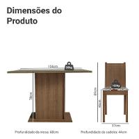 Conjunto Sala De Jantar Mesa Tampo De Vidro 4 Cadeiras Rustic/hibiscos Camélia Madesa - 7