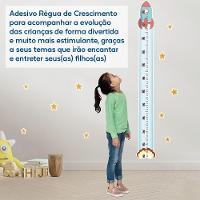 Adesivo Parede Régua Crescimento Foguete Exploração Estrelas - 7