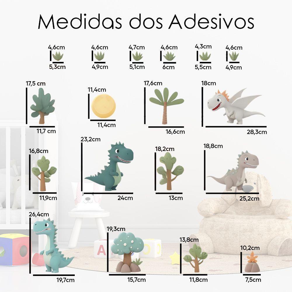 Adesivo De Parede Infantil Dinossauros Tiranossauro Dragão - 5