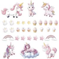 Adesivo Papel De Parede Infantil Unicórnios Cupcake Estrela - 1