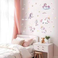 Adesivo Papel De Parede Infantil Unicórnios Cupcake Estrela