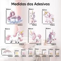 Adesivo Papel De Parede Infantil Unicórnios Cupcake Estrela - 6
